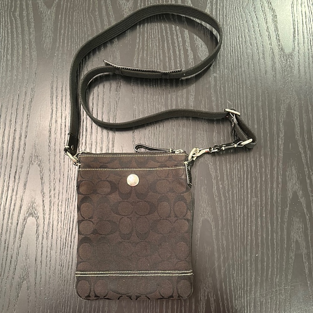 Coach Signature Canvas Crossbody Bag Black